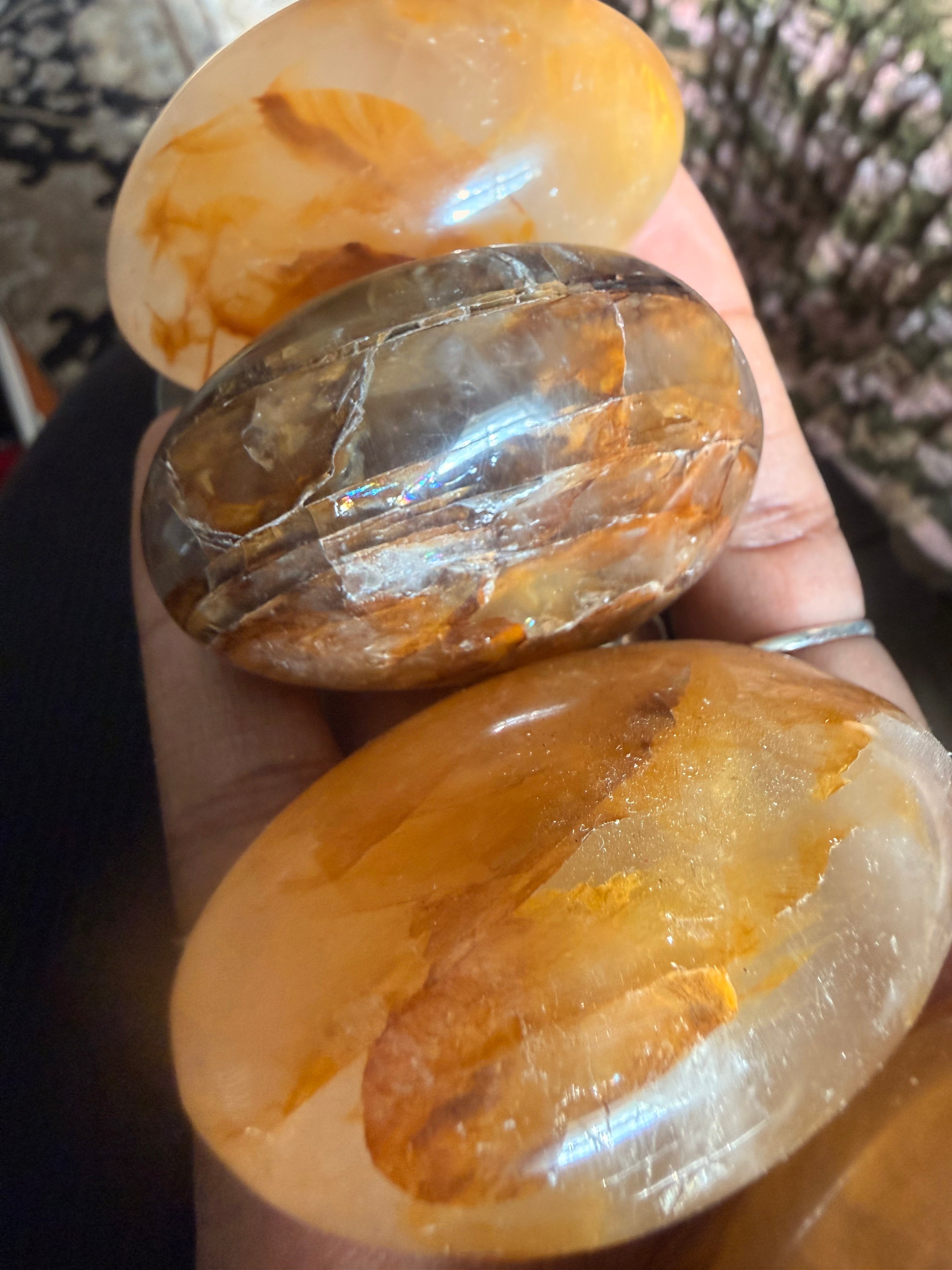 Golden Healer Quartz Palm Stone
