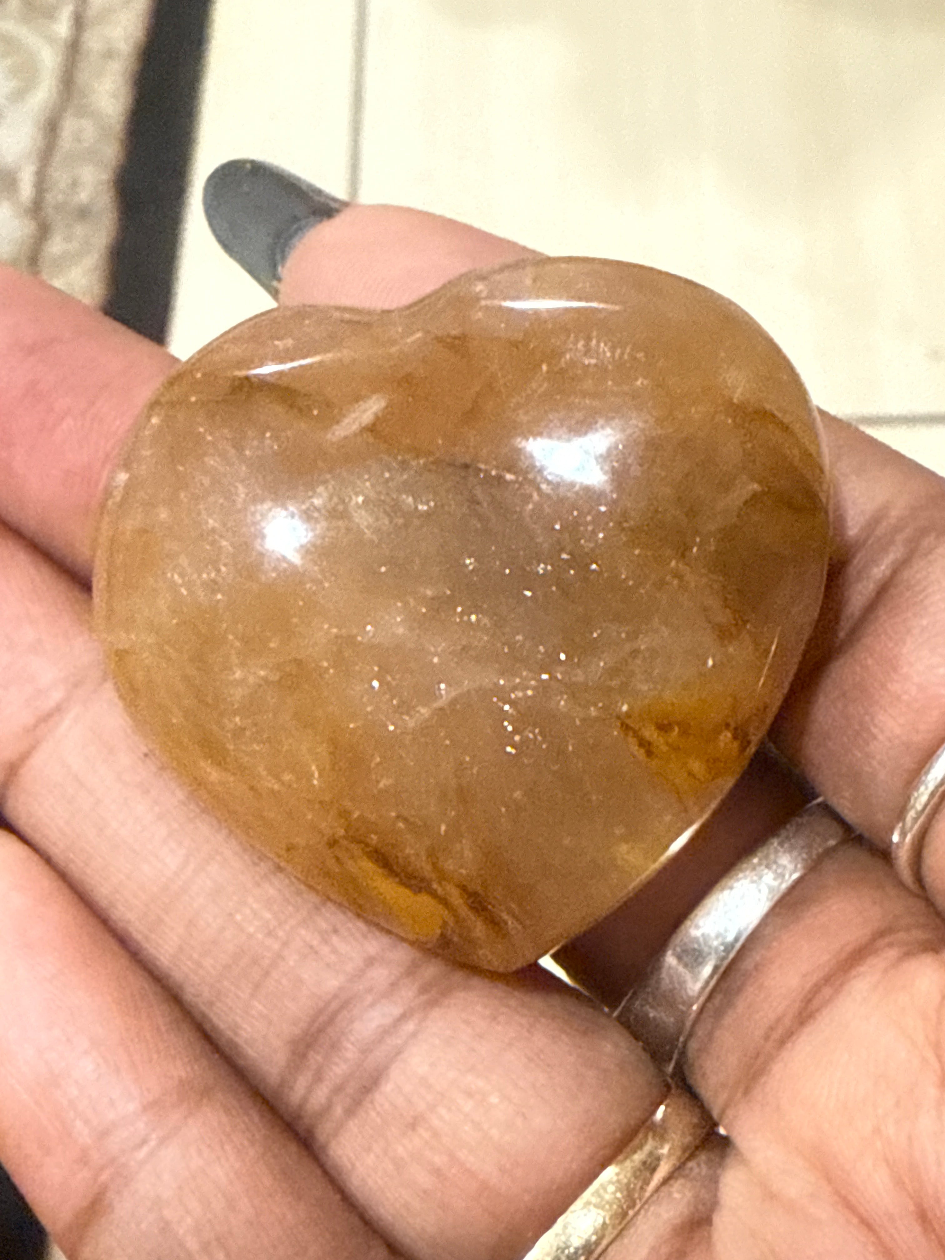 Golden Healer Quartz Heart