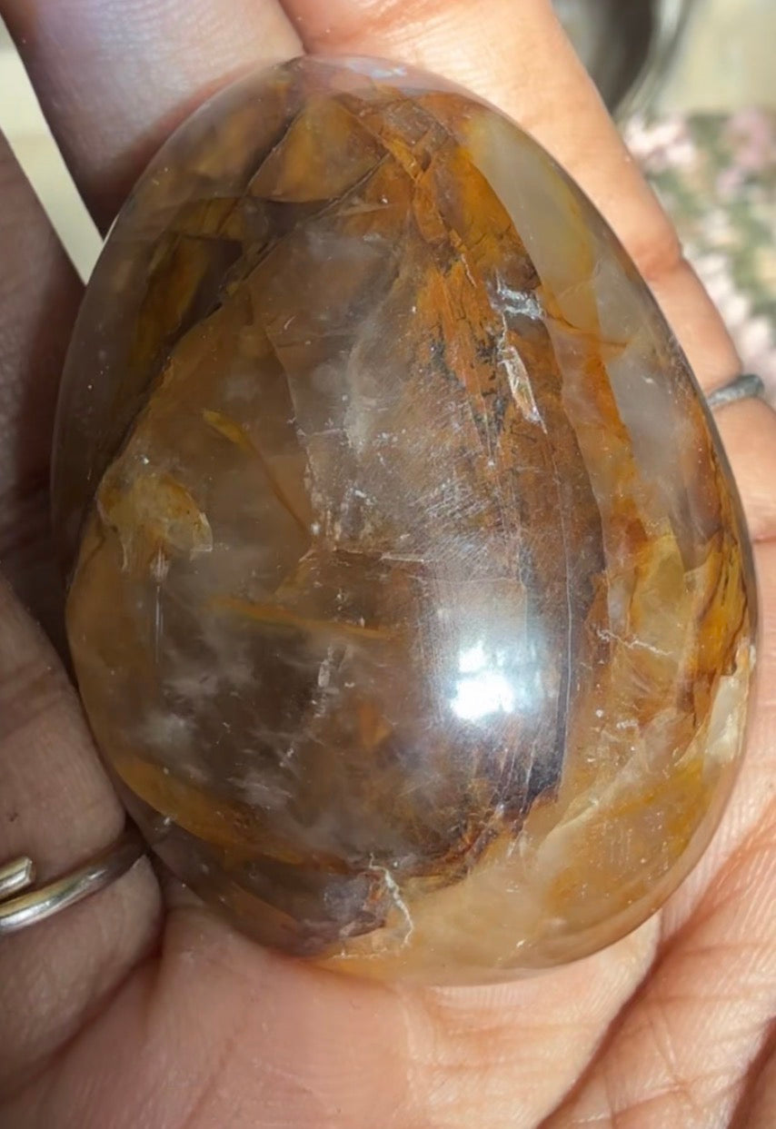 Golden Healer Quartz Palm Stone