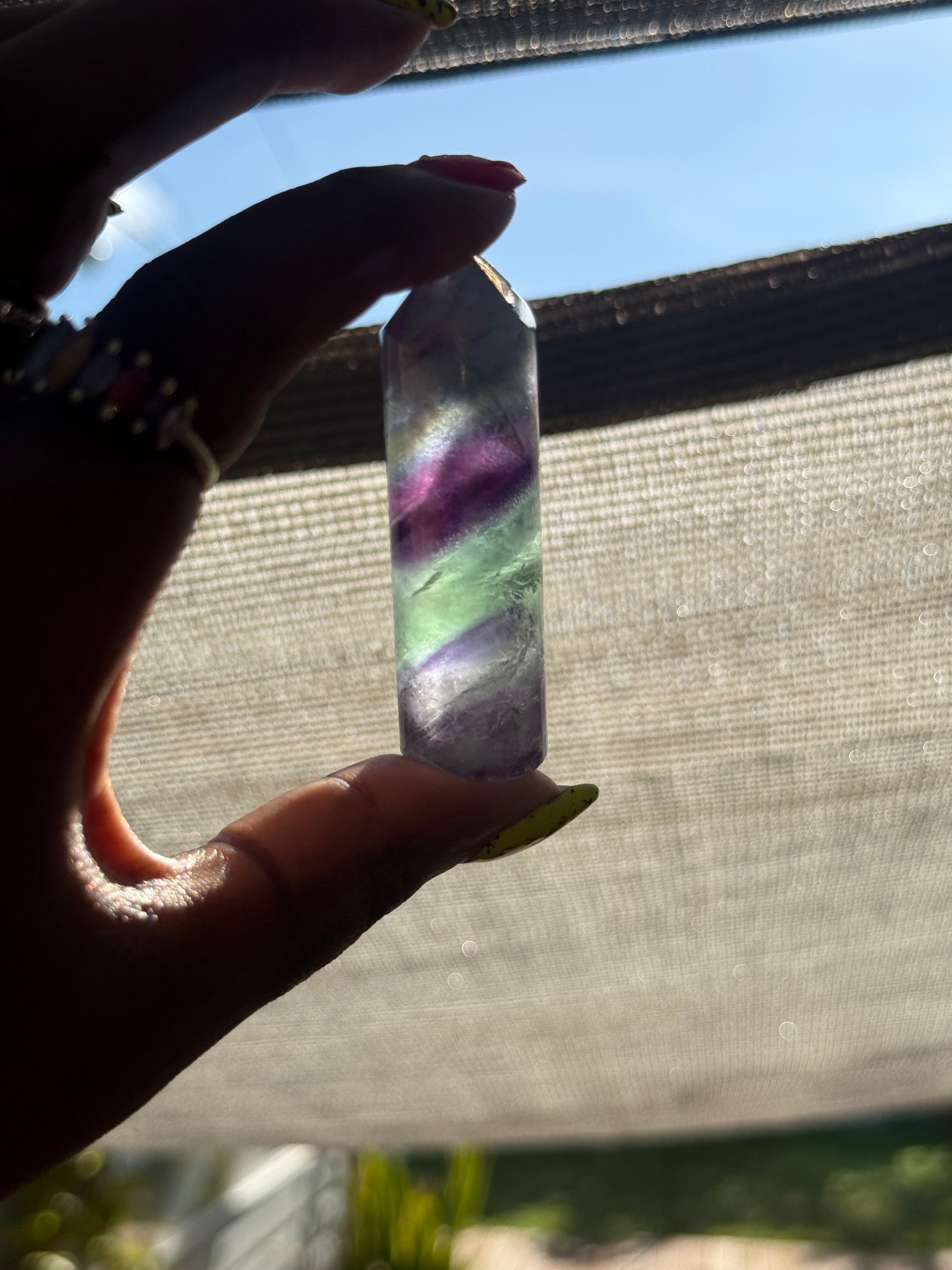 Rainbow Fluorite Point