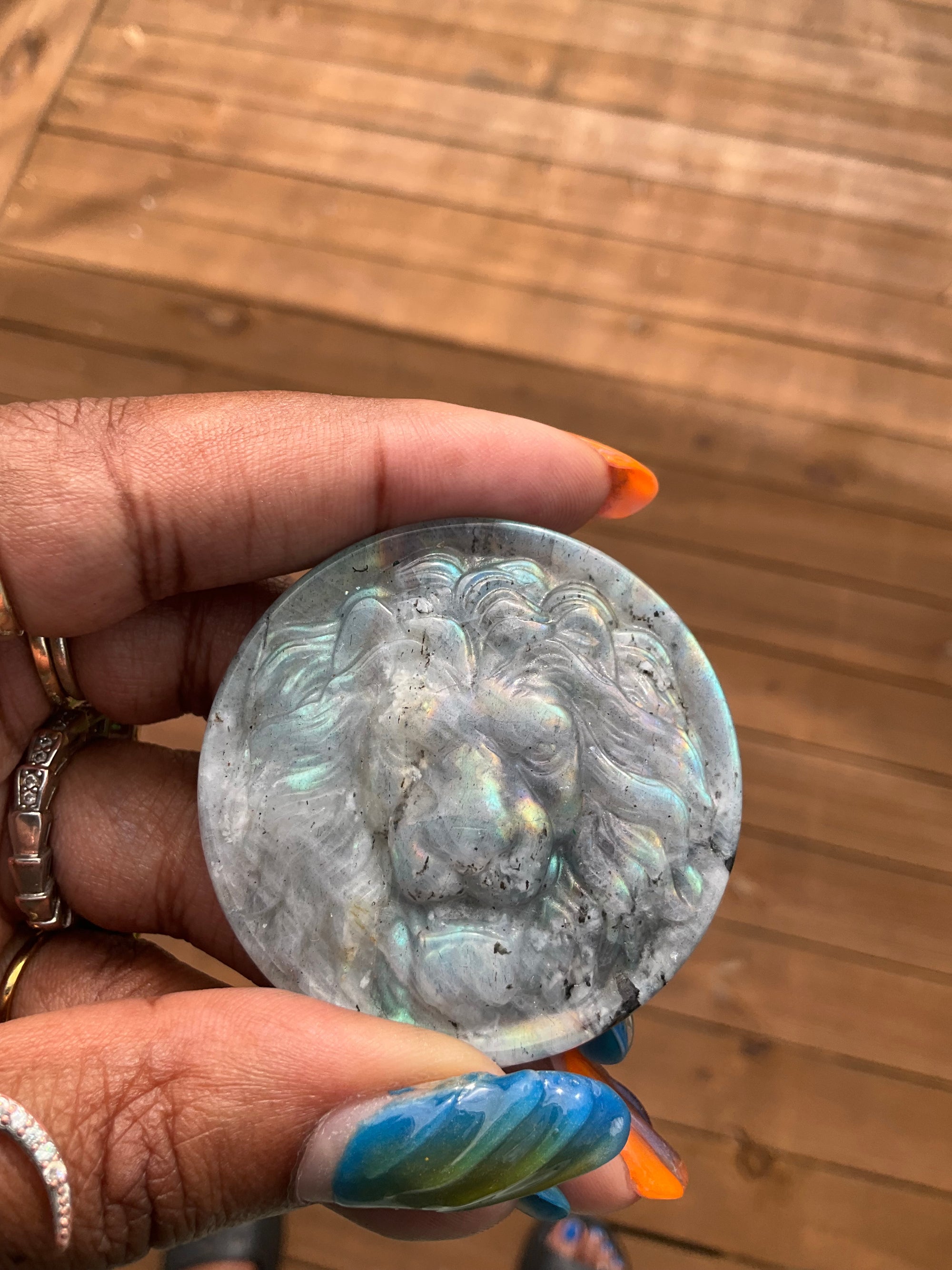 Labradorite Lion Medallion