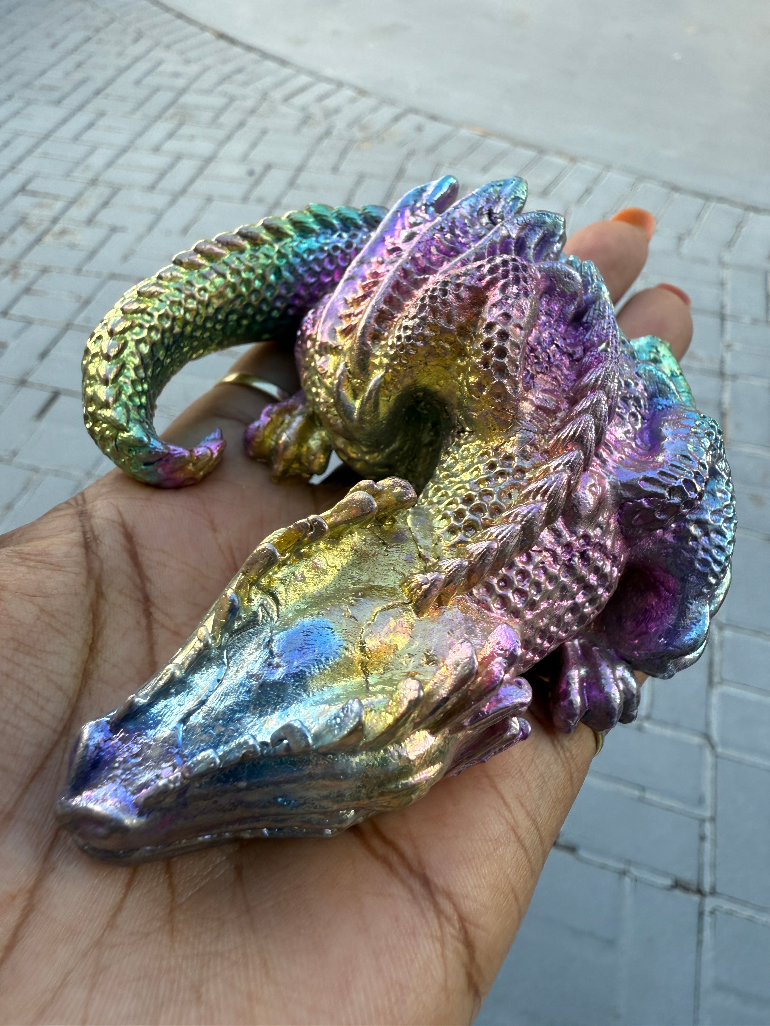Rainbow Bismuth Dragon - Manifestation & Protection Guardian
