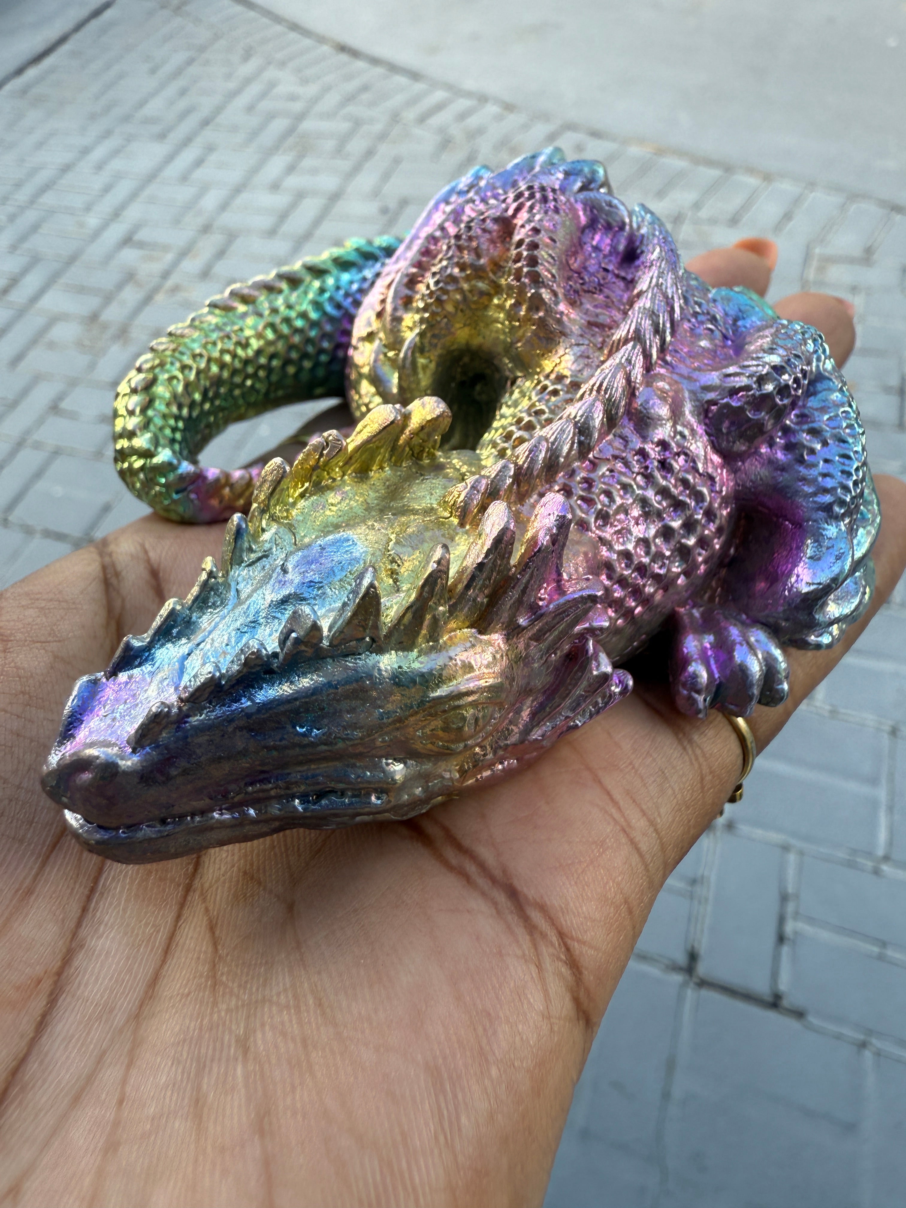 Rainbow Bismuth Dragon - Manifestation & Protection Guardian