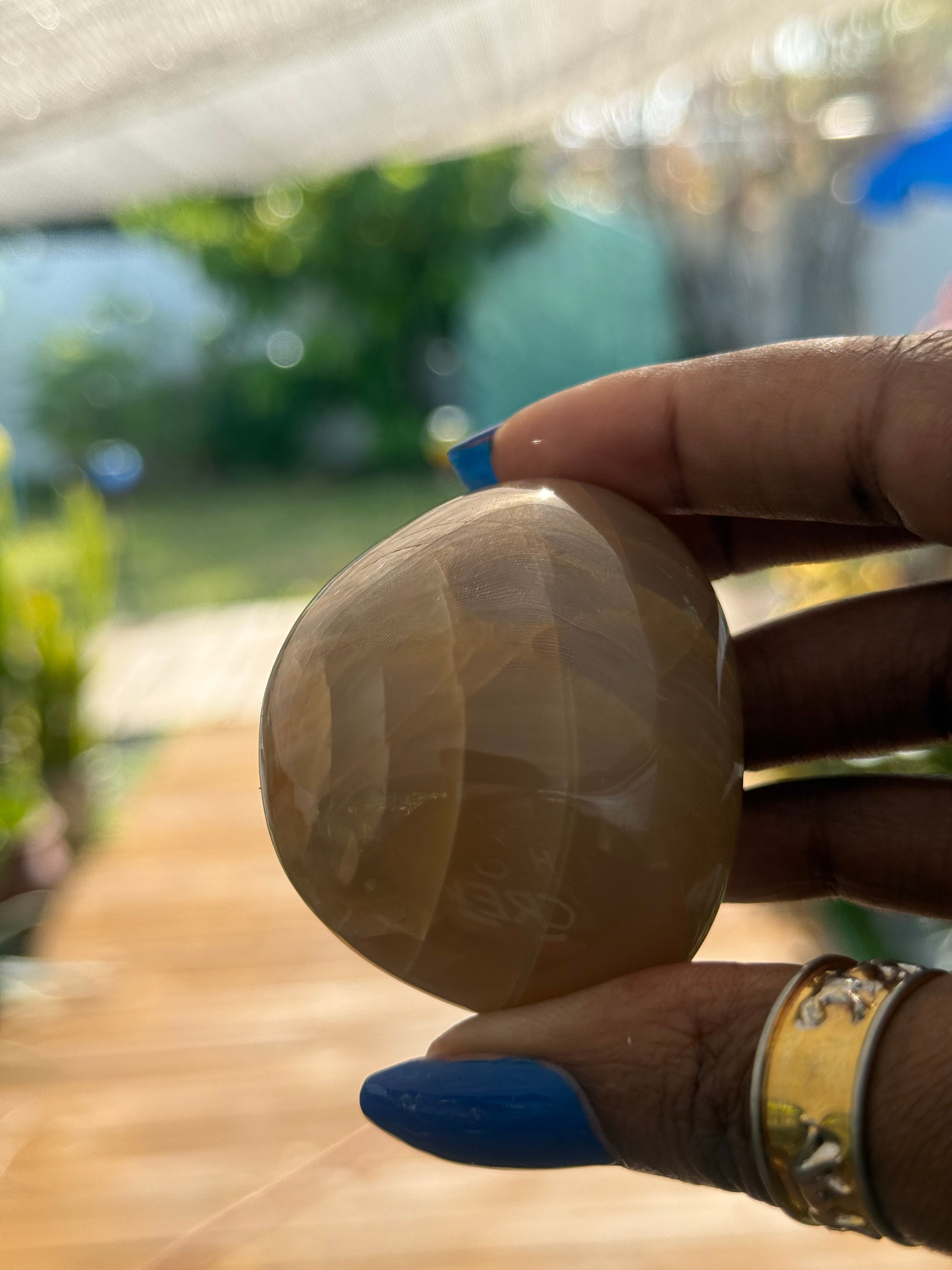 Peach Moonstone Palm stone