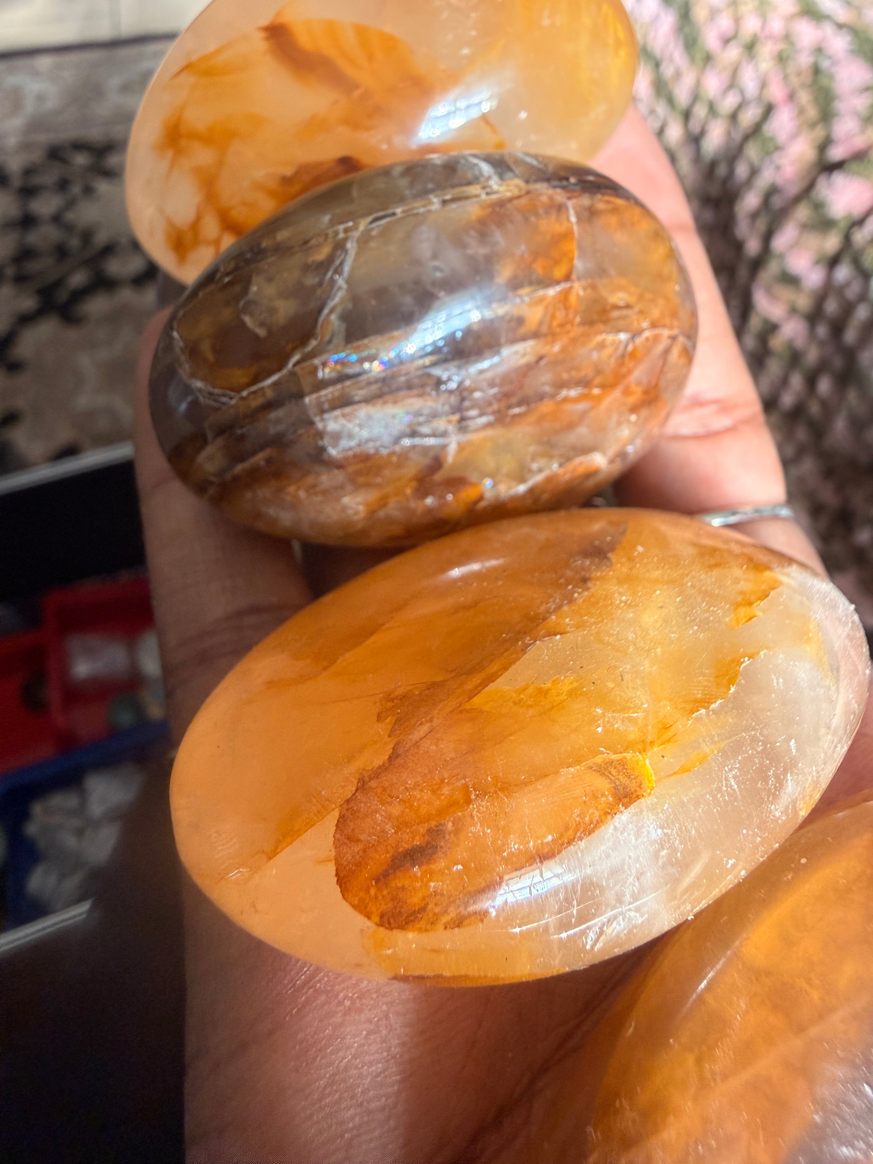 Golden Healer Quartz Palm Stone