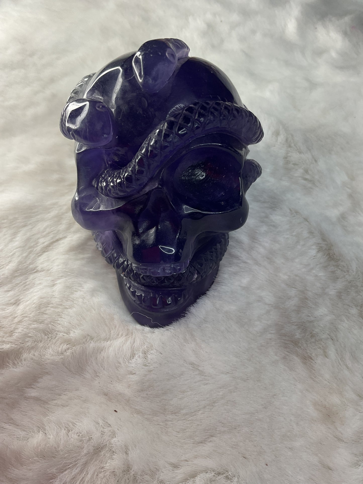 Fluorite Snake Skull