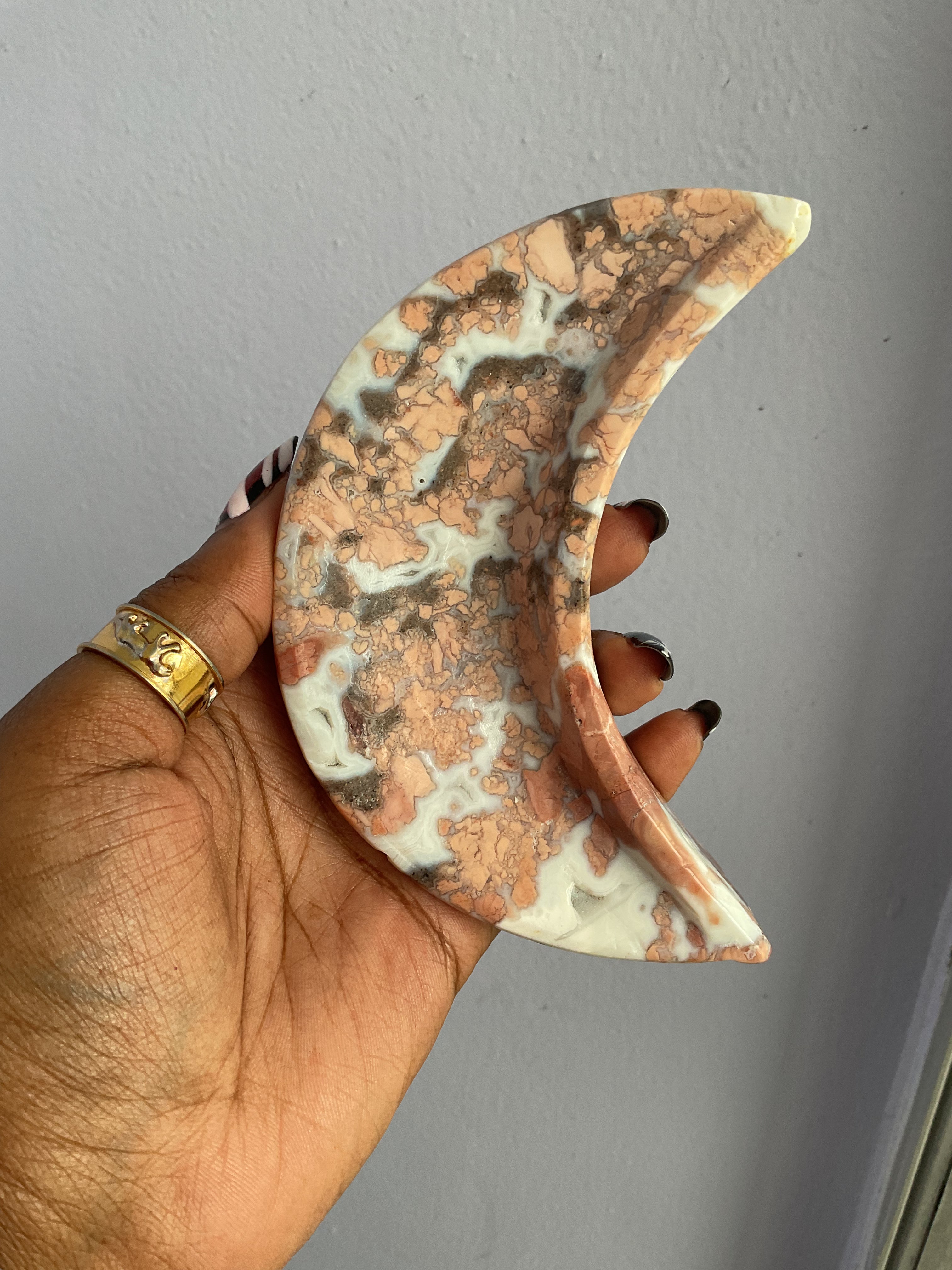 Flower Agate Moon Bowl