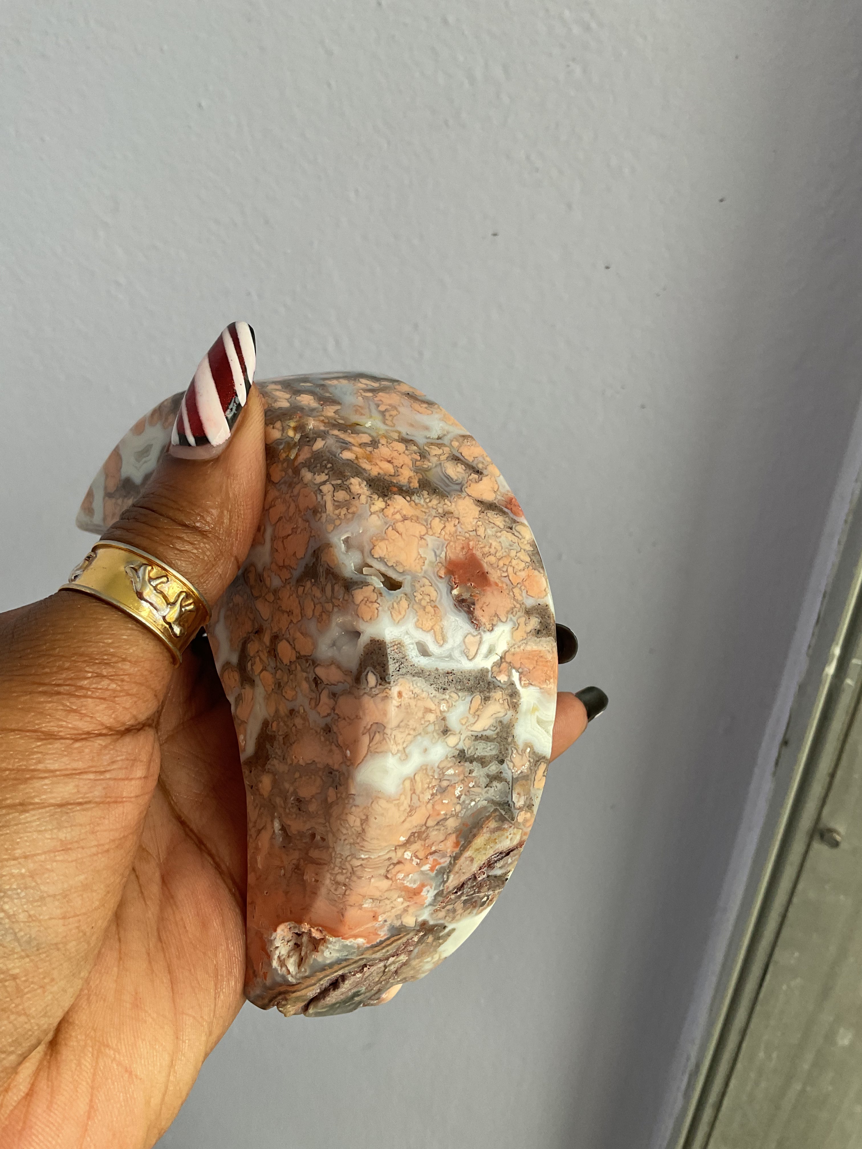 Flower Agate Moon Bowl