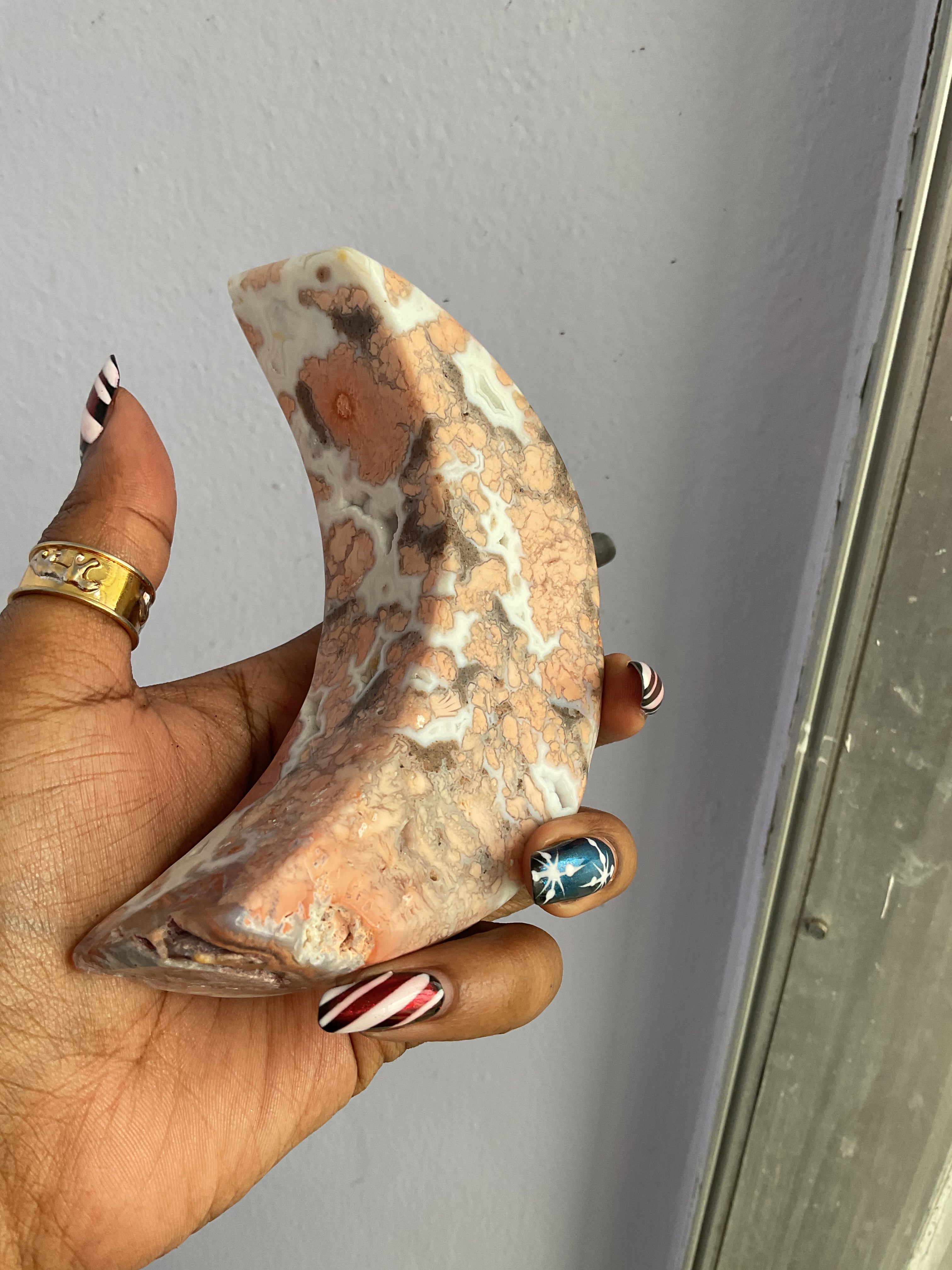 Flower Agate Moon Bowl