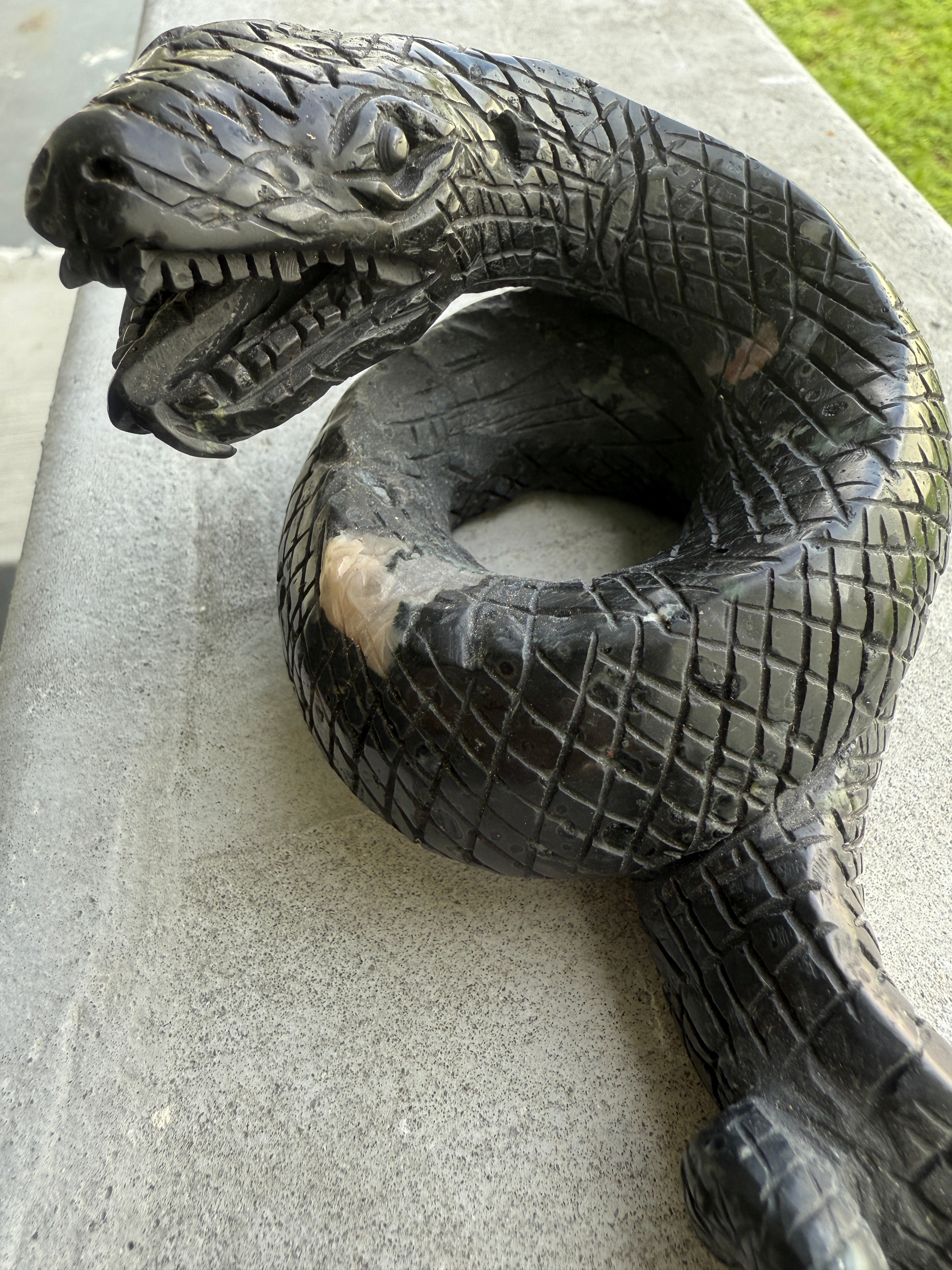 Plum Blossom Jasper Serpent - Transformation & Grounding Guardian