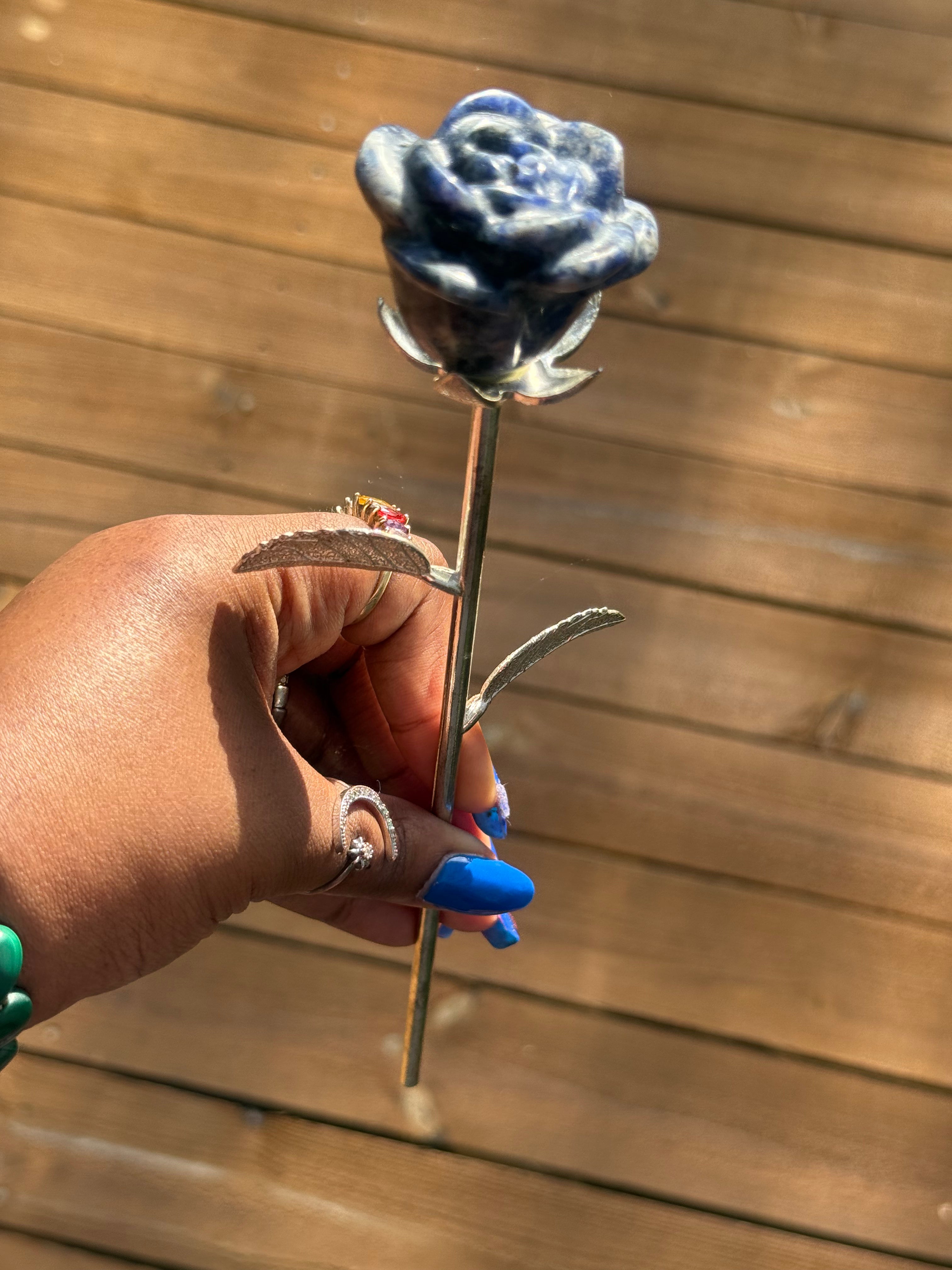 Sodalite Stemmed Rose