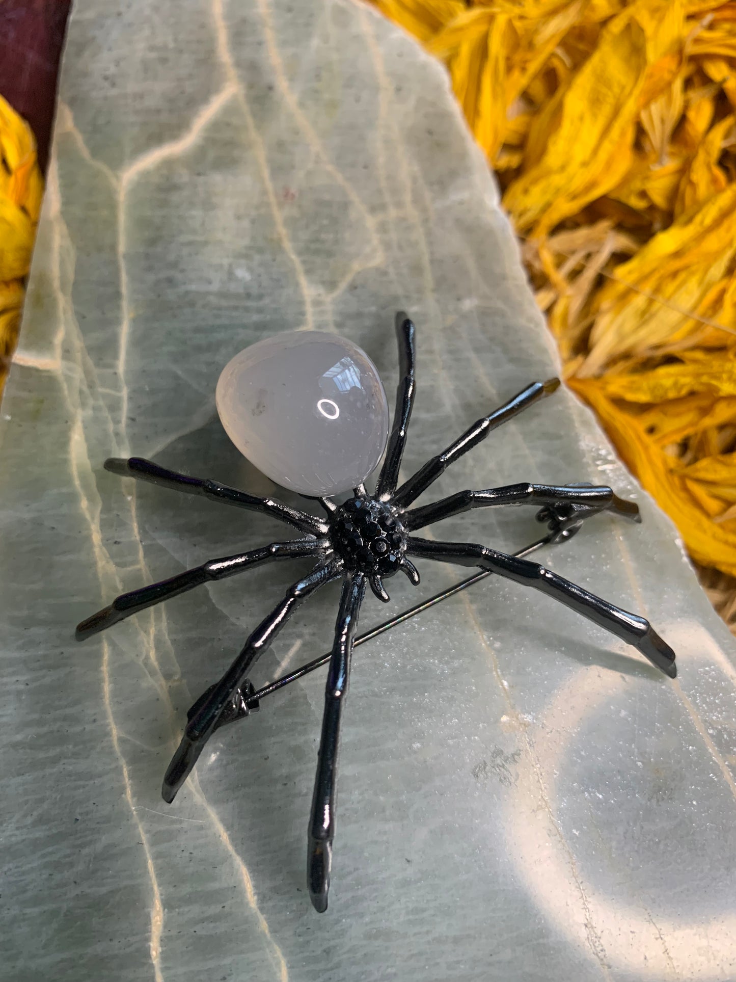 Agate Spider Brooch