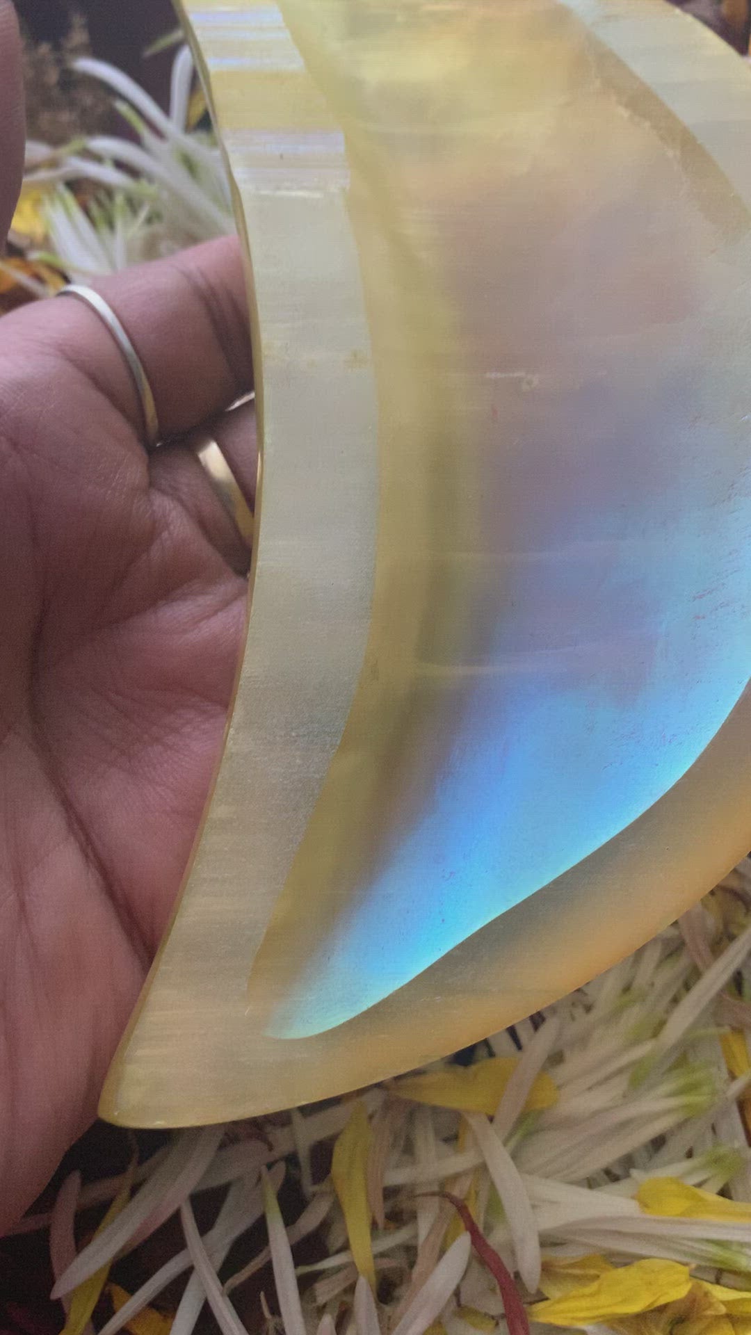 Aura Selenite Moon Bowl
