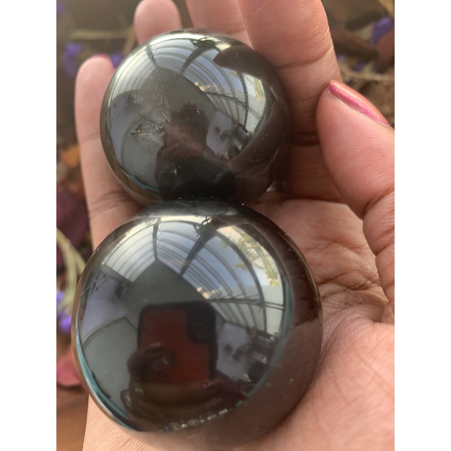 Tibetan Black Quartz Sphere w/ Stand - Astrolyszics