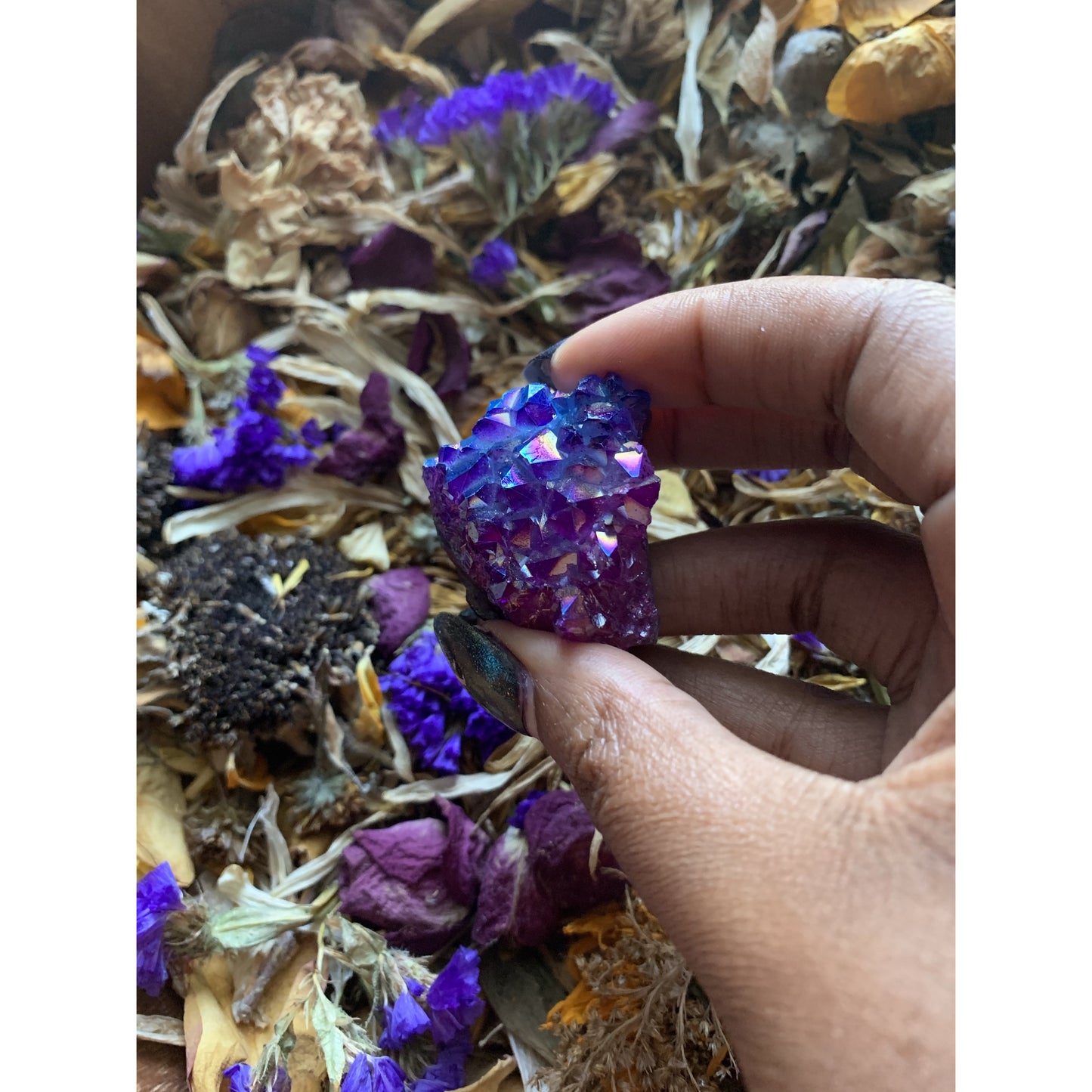 Rainbow Titanium Aura Quartz Cluster - Astrolyszics