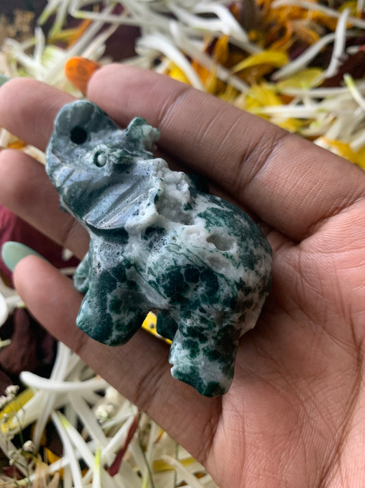 Moss Agate Elephant - Astrolyszics