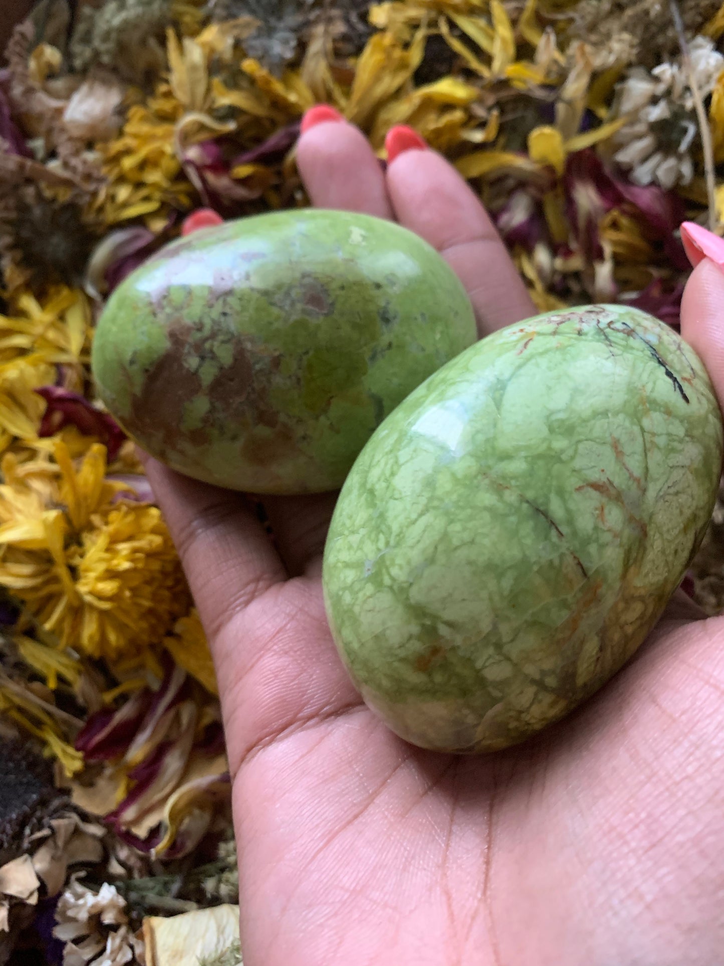 Green Opal Palmstones - Astrolyszics