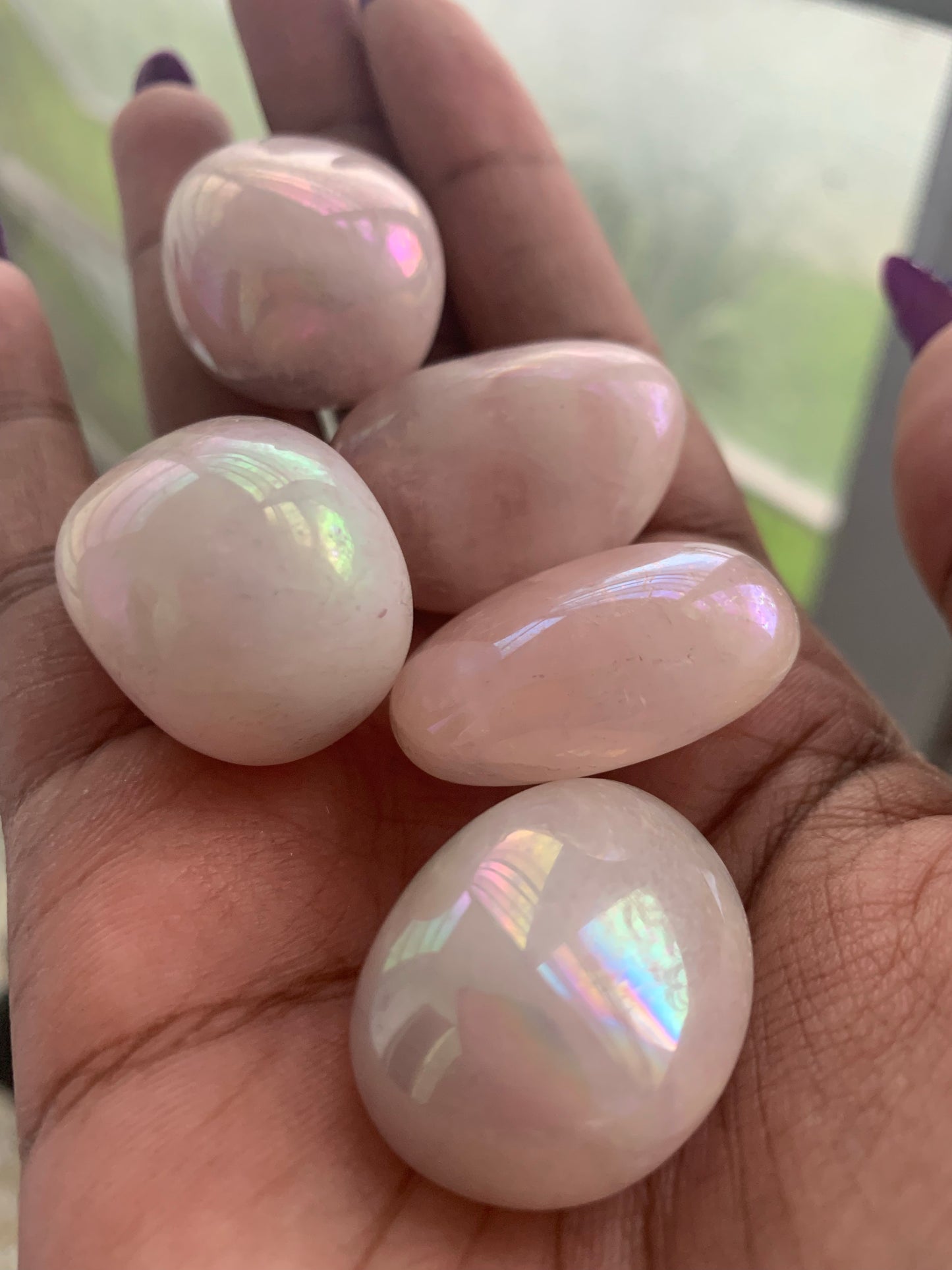 Aura Rose Quartz Tumbles - Astrolyszics