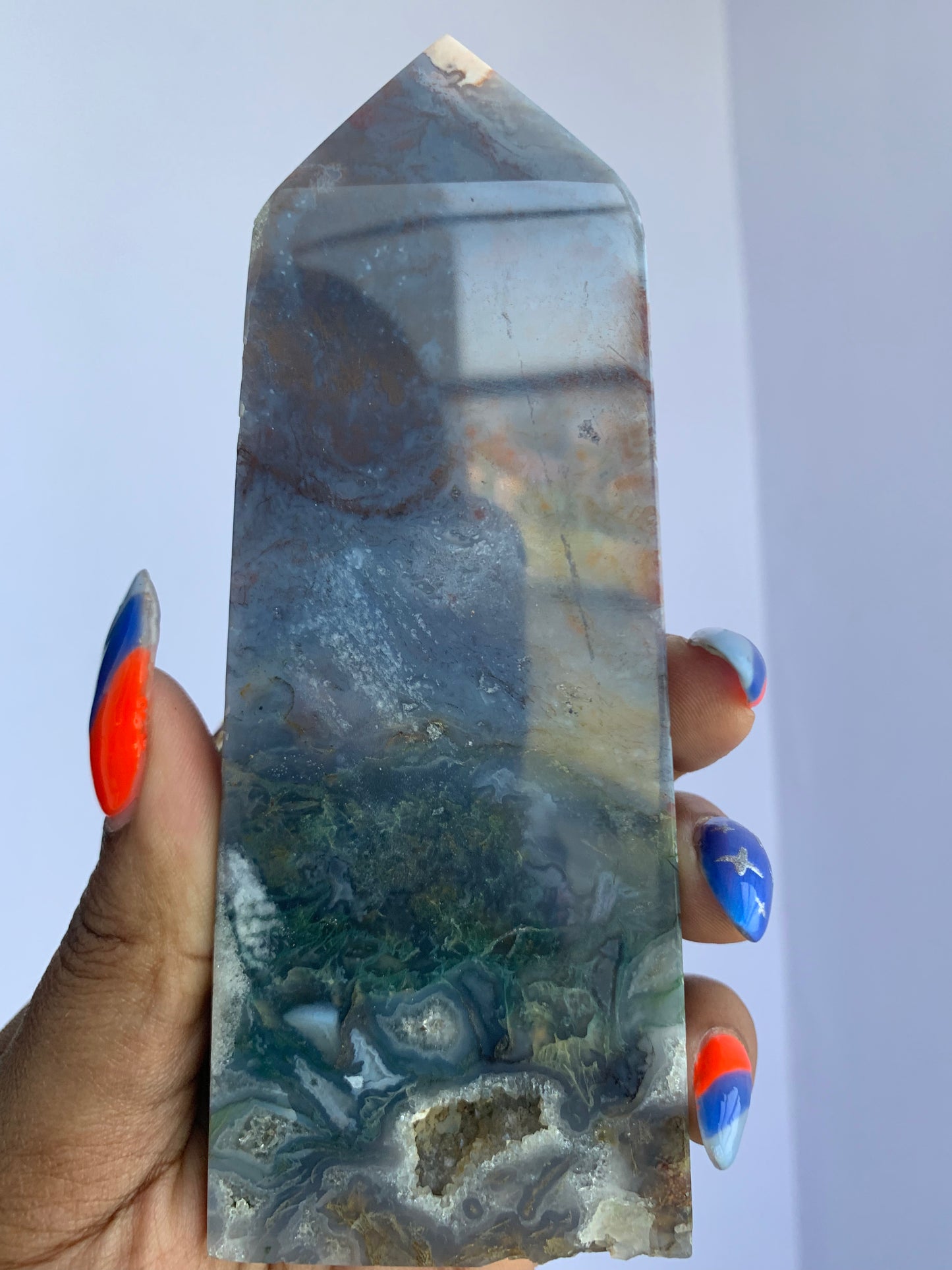 Ocean Jasper & Moss Agate Tower